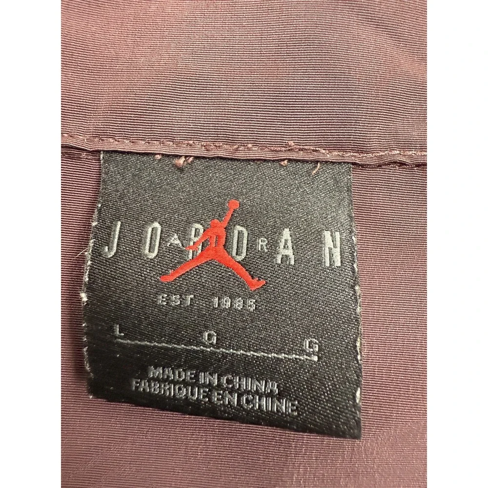 Jordan x A Ma Maniére Shirt Mens Large Maroon Snap Front Short Sleeve DV7460-263